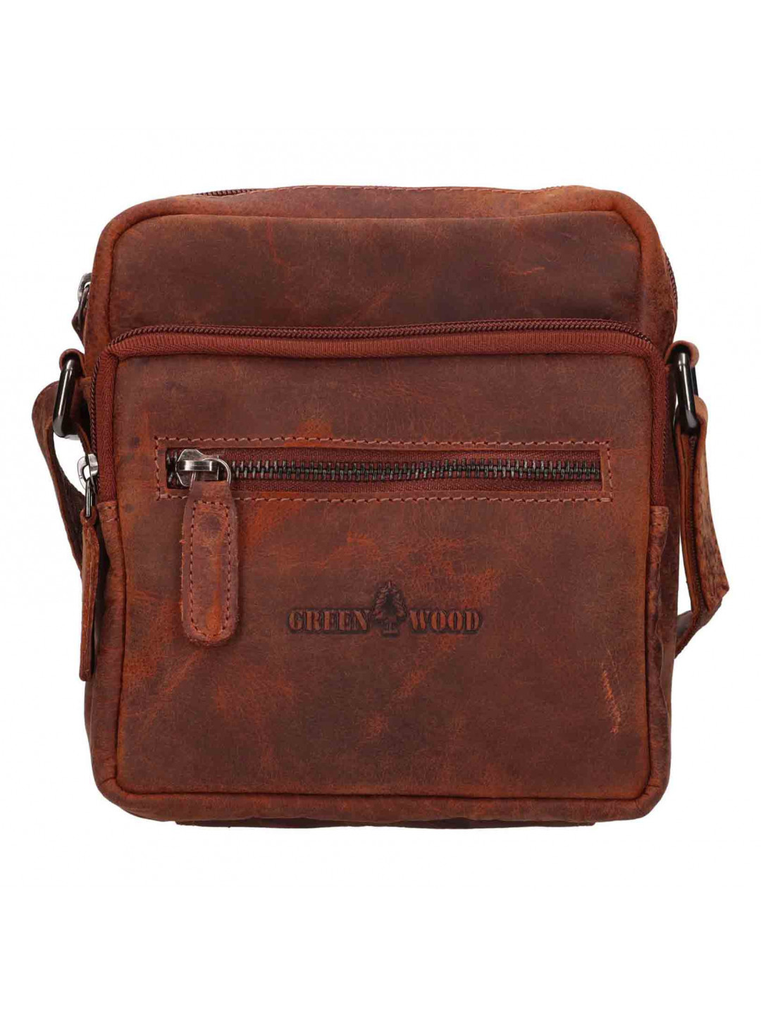 Pánská kožená taška přes rameno Greenwood Otakar – hnědá